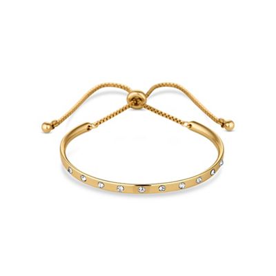 Gold curved bar toggle bracelet